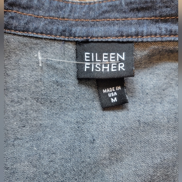Eileen Fisher snap front stretch denim jean jacket medium - Picture 6 of 10